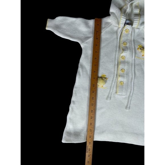 Vintage Baby Kisses Button Down Baby 3D Chick Bunting w/ Hoodie White Yellow - Picture 4 of 5